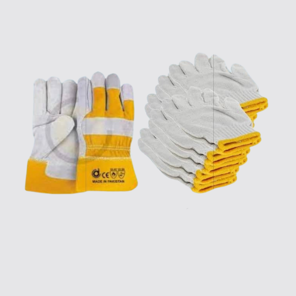 Yellow & Knitted Gloves